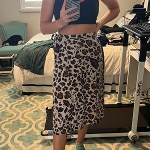 Leopard Midi Wrap Skirt